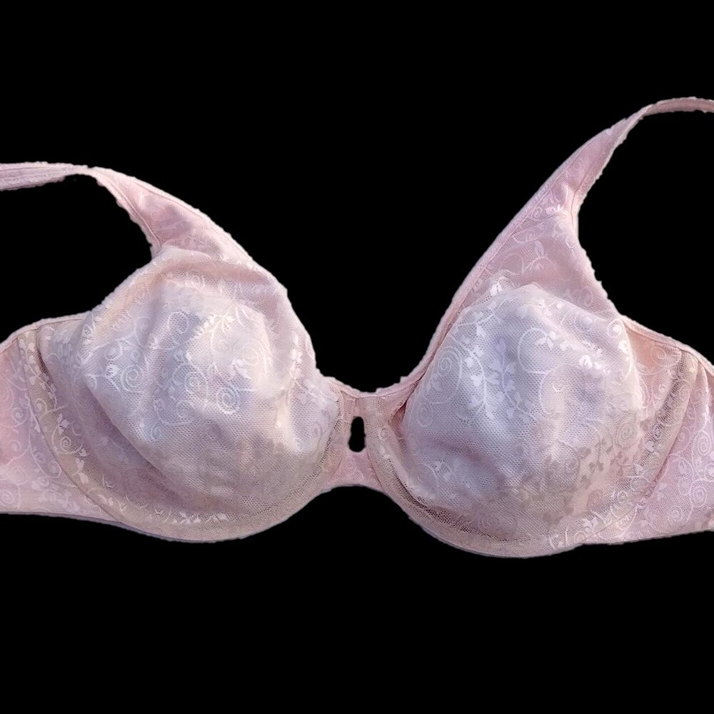 42C Lilyette 0904 Bali Plunge Into Comfort Pink Underwire Minimizer Lace